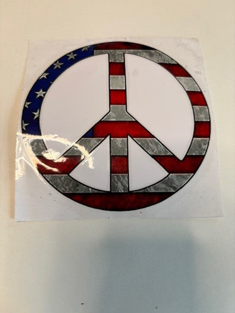 Flag Peace Sign Decal