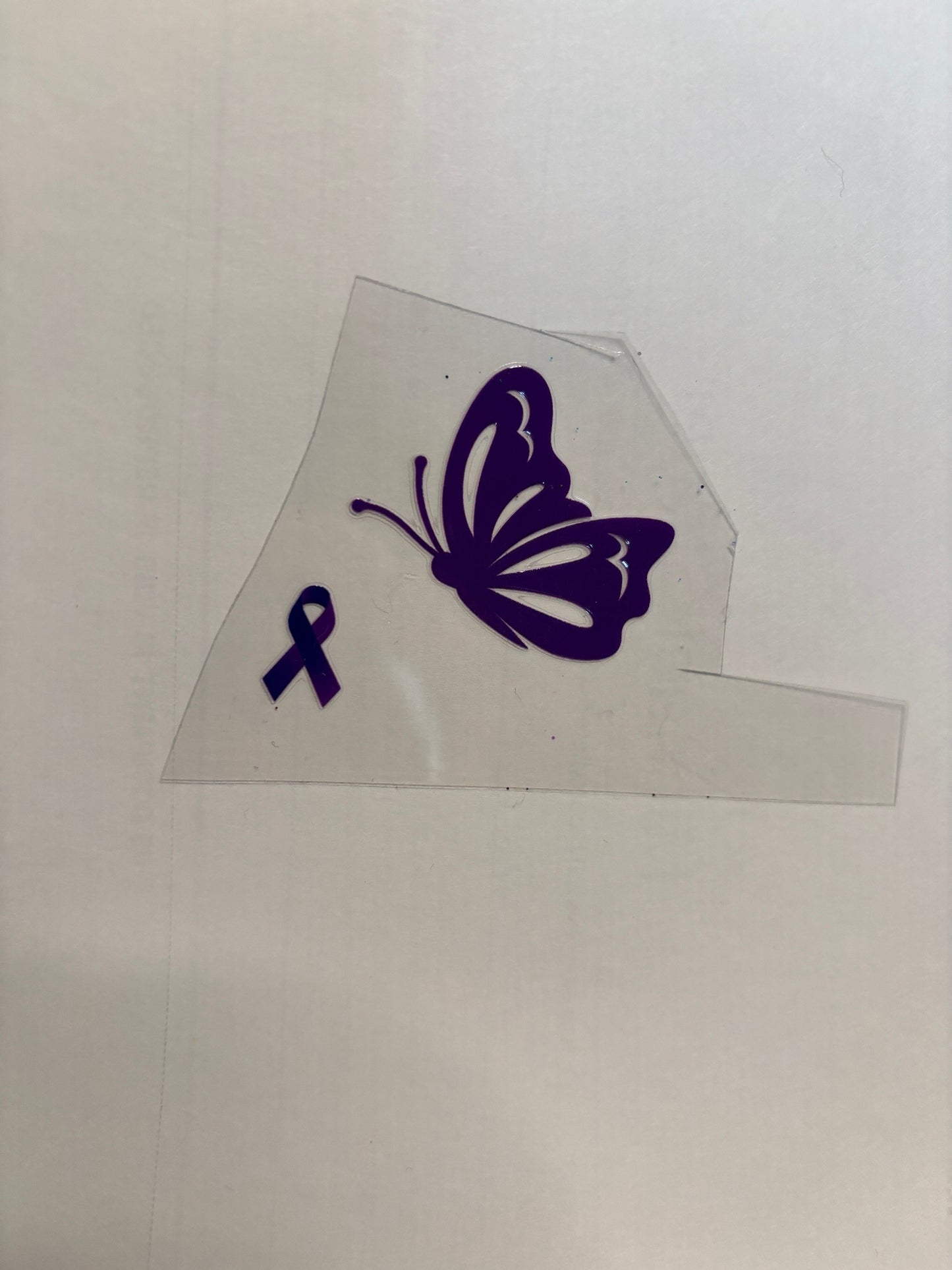 Purple Butterfly Ribbon Decal