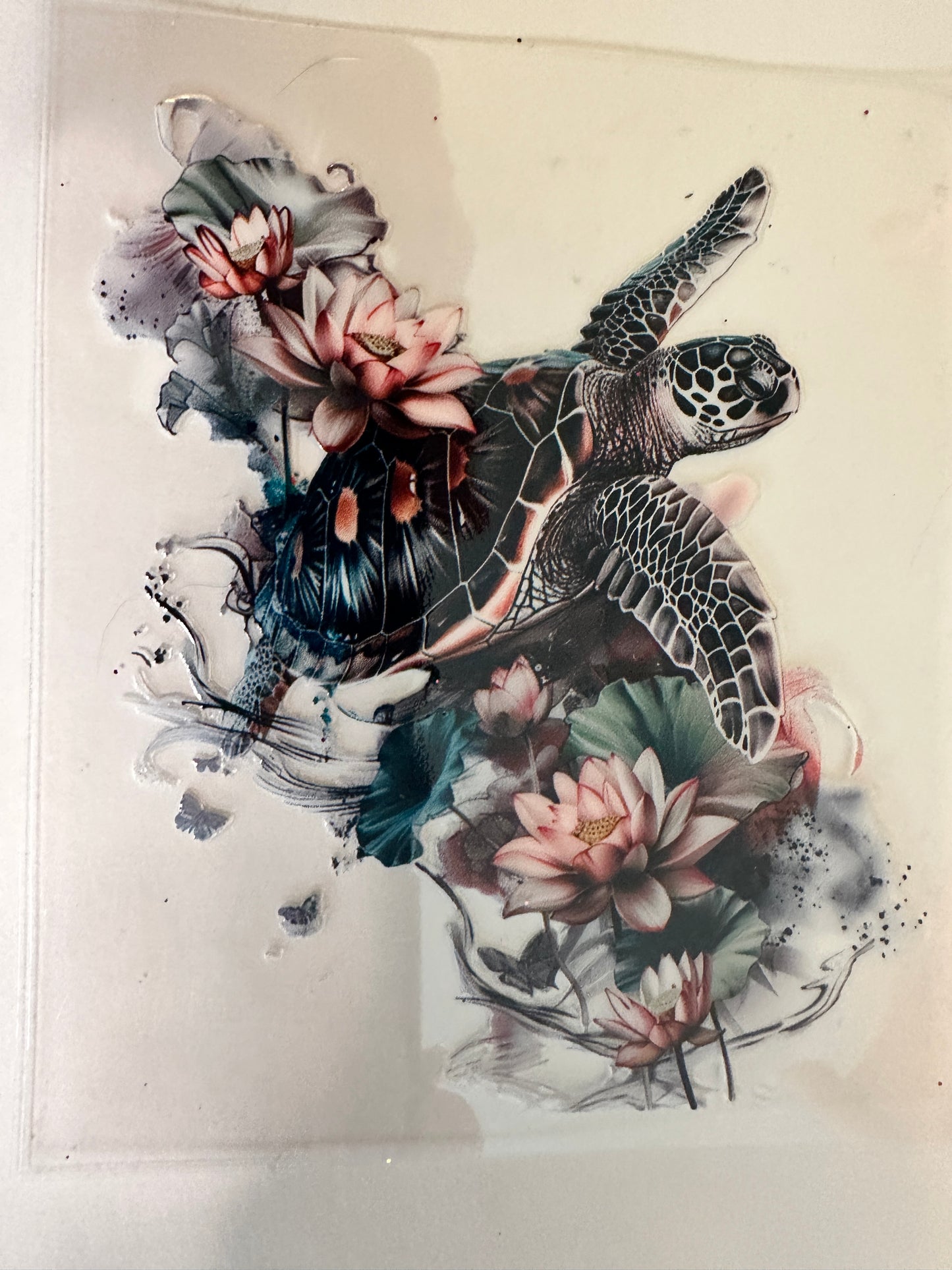 Pastel Flower with Turtle Decal