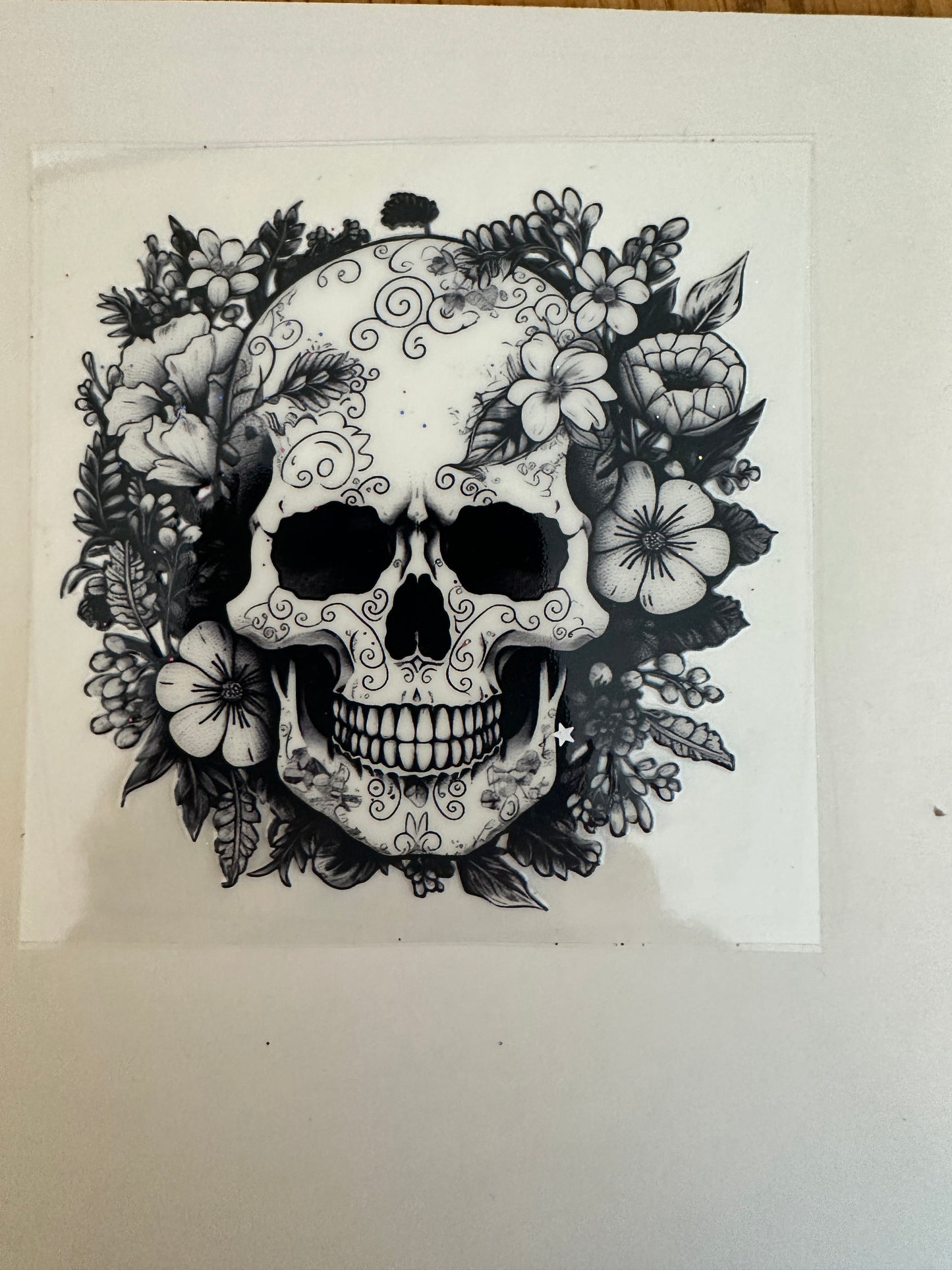 Black and White Embellished Skull