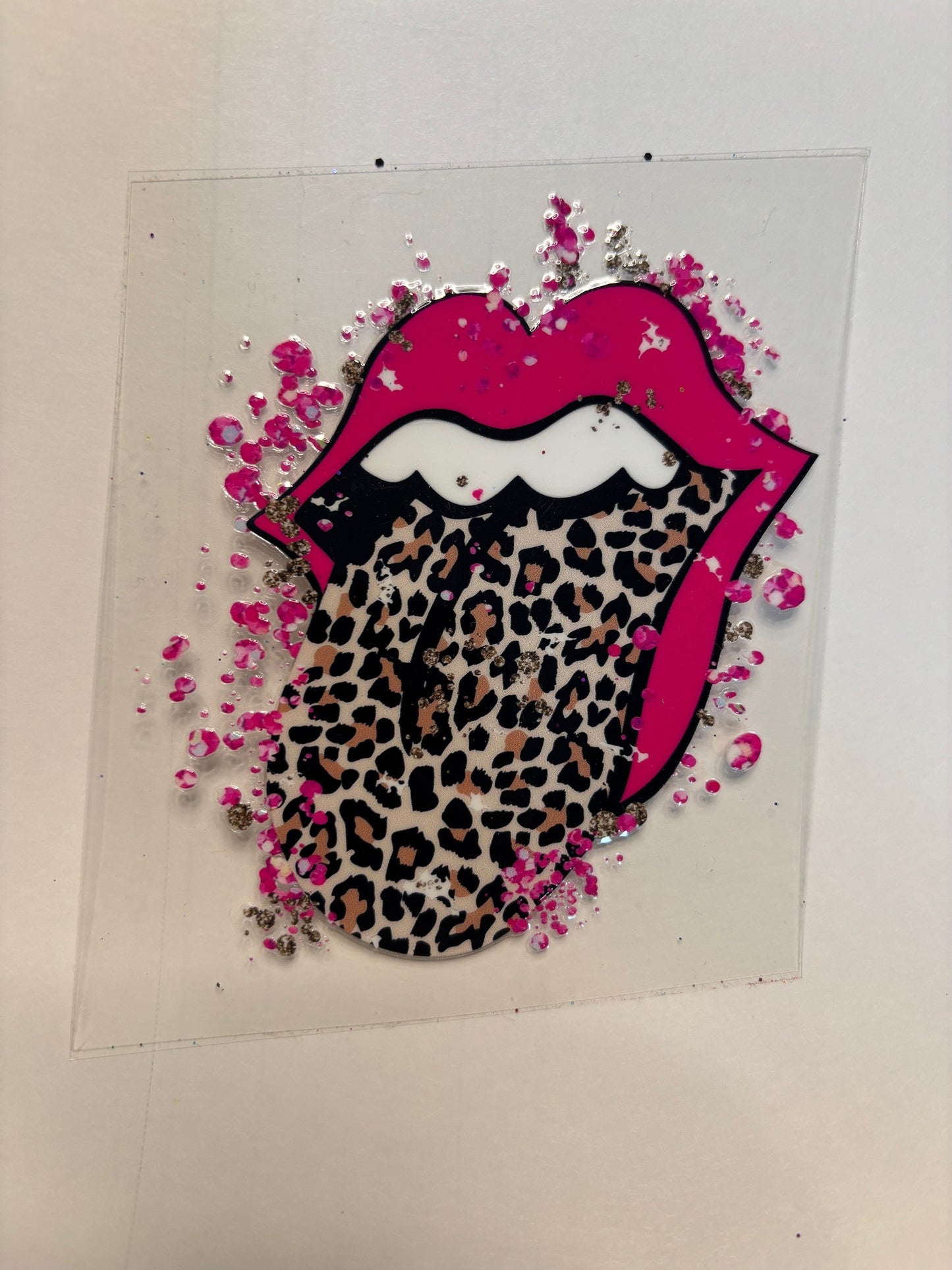 Pink Leopard Lips Decal
