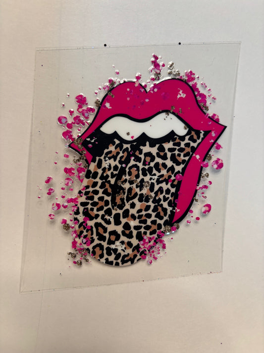 Pink Leopard Lips Decal
